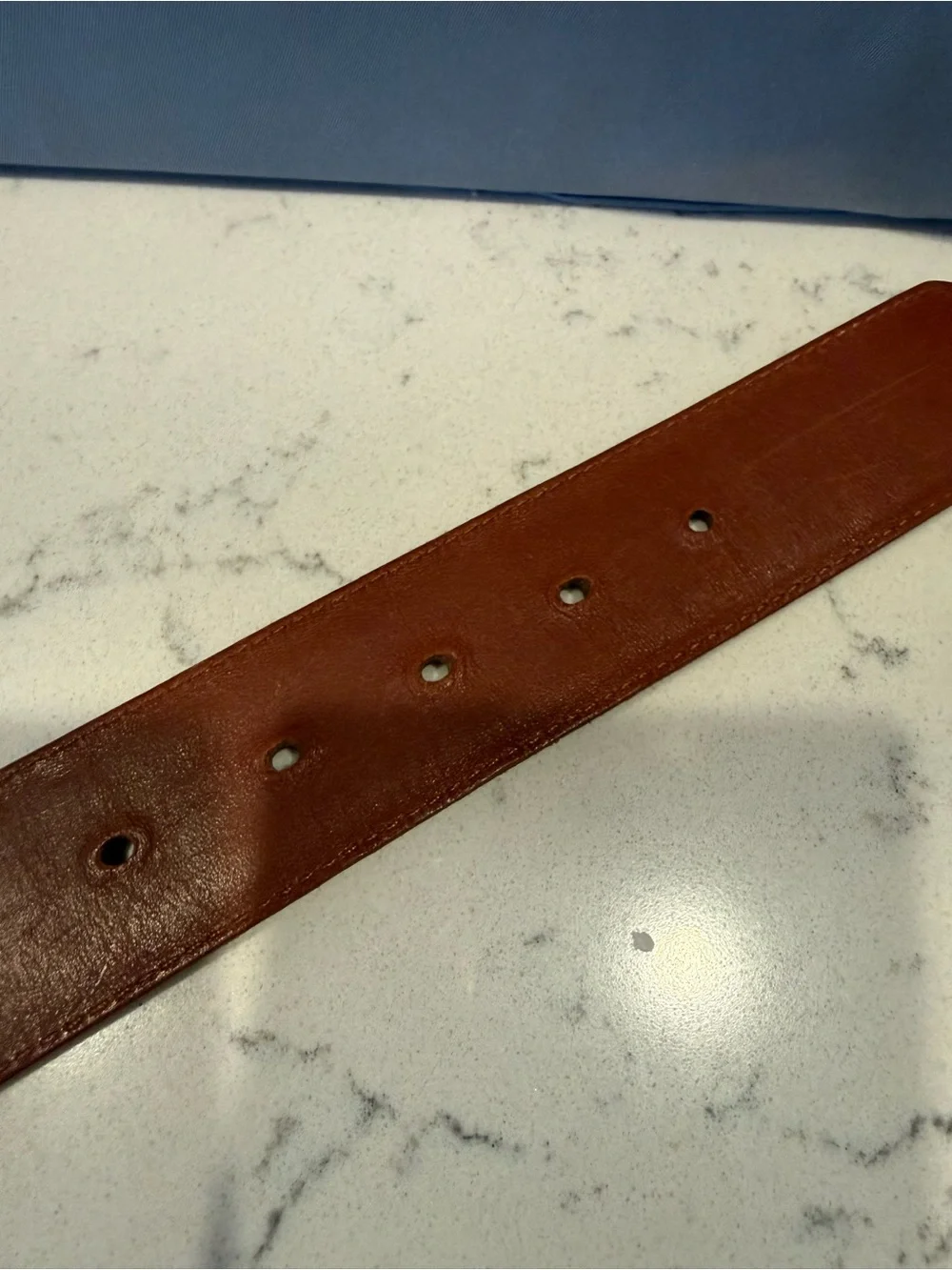 Coach Tan Leather Belt with Brass Round Buckle